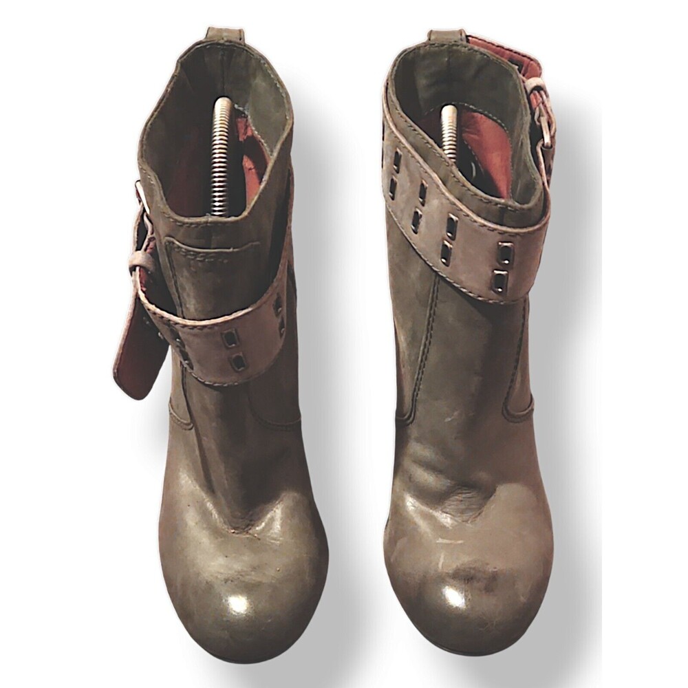 Rosegold Brand Ankle Belted Booties 80s Western Biker Babe Heels Sz 8.5